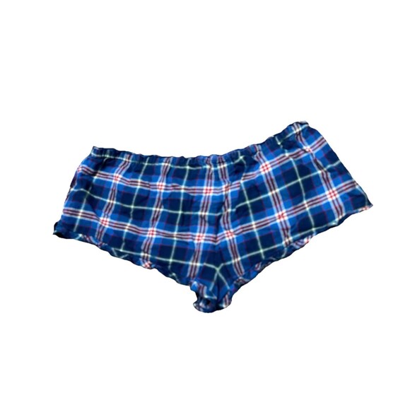 Y2K Abercrombie & Fitch Plaid Pajama Micro Short Shorts Moose Logo Large 2000s - Picture 5 of 5